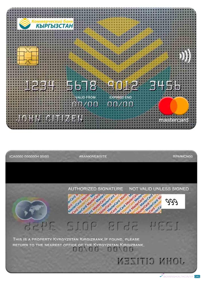 Download Kyrgyzstan Kirgizbank mastercard Photoshop template